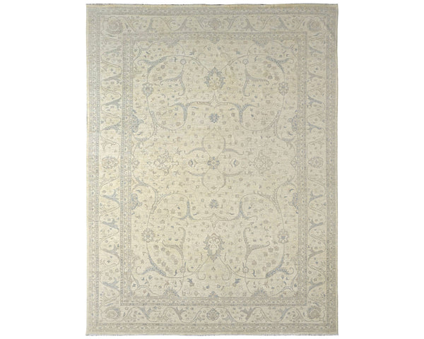 13x19 Zeigler Beige Afghan Hand Knotted Wool Area Rug